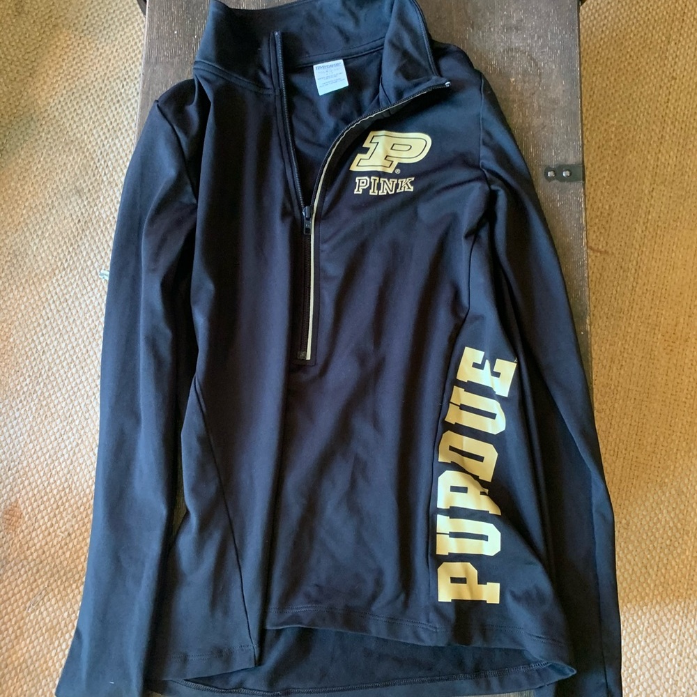 Black PINK Purdue quarter zip.
